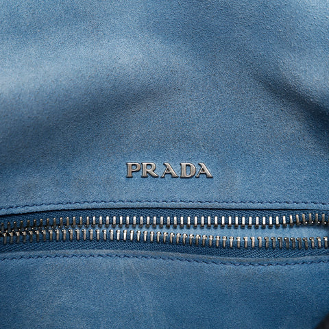 PRADA Ethiket Leather Shoulder Bag black WS20288