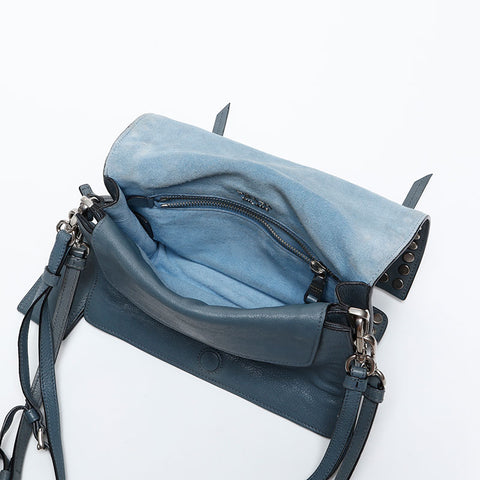 PRADA Ethiket Leather Shoulder Bag blue WS20289