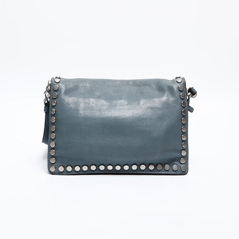 PRADA Ethiket Leather Shoulder Bag blue WS20289