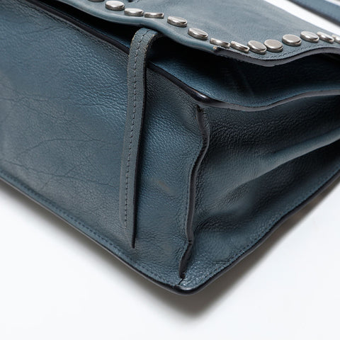 PRADA Ethiket Leather Shoulder Bag blue WS20289