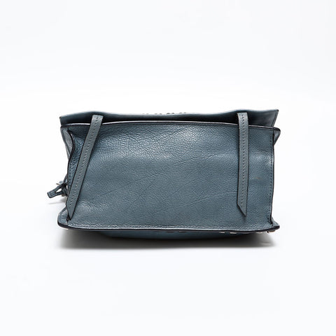 PRADA Ethiket Leather Shoulder Bag blue WS20289
