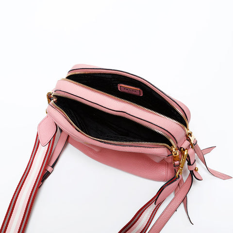 PRADA Leather Camera Bag Shoulder Bag pink WS20290