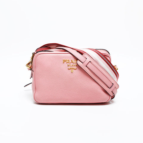 PRADA Leather Camera Bag Shoulder Bag pink WS20290