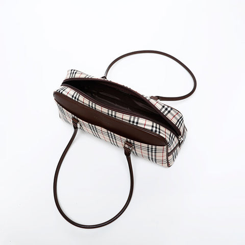 BURBERRY Check cotton Shoulder Bag beige WS20293