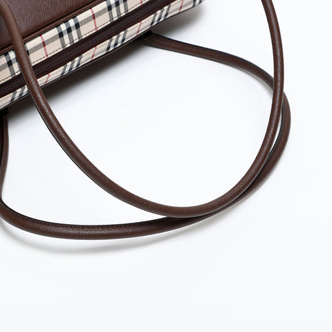 BURBERRY Check cotton Shoulder Bag beige WS20293