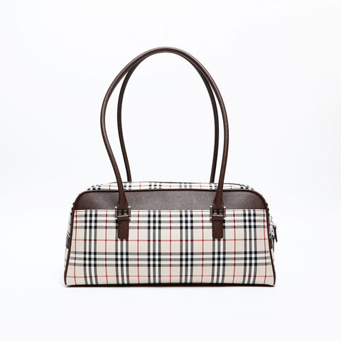 BURBERRY Check cotton Shoulder Bag beige WS20293