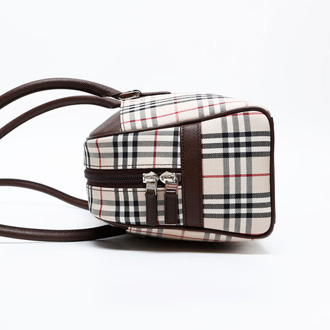 BURBERRY Check cotton Shoulder Bag beige WS20293