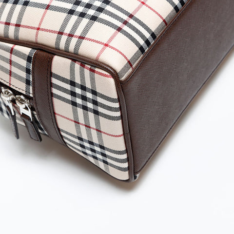 BURBERRY Check cotton Shoulder Bag beige WS20293