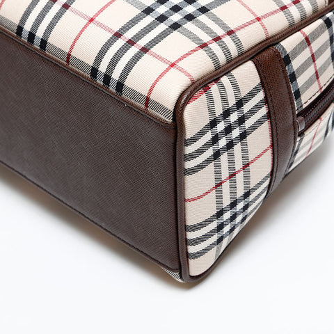 BURBERRY Check cotton Shoulder Bag beige WS20293