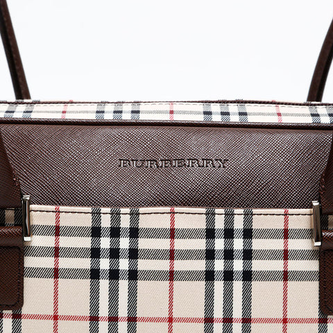 BURBERRY Check cotton Shoulder Bag beige WS20293