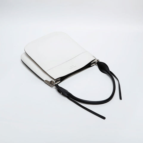 PRADA Leather Maggit Shoulder Bag white WS20294