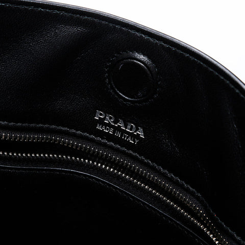PRADA Leather Maggit Shoulder Bag white WS20294