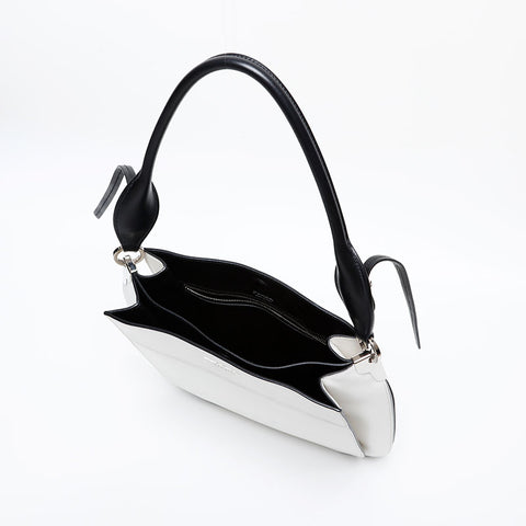 PRADA Leather Maggit Shoulder Bag white WS20294