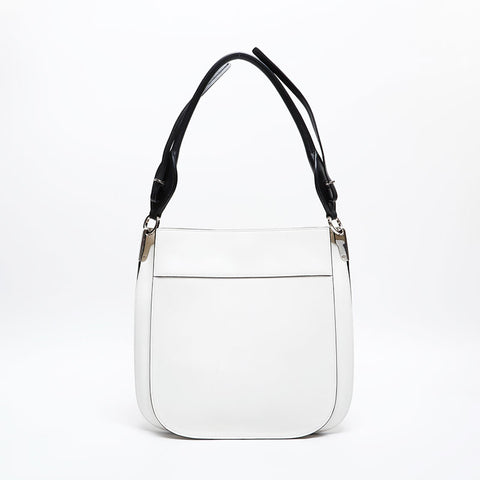PRADA Leather Maggit Shoulder Bag white WS20294