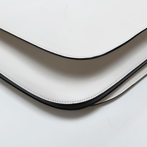 PRADA Leather Maggit Shoulder Bag white WS20294