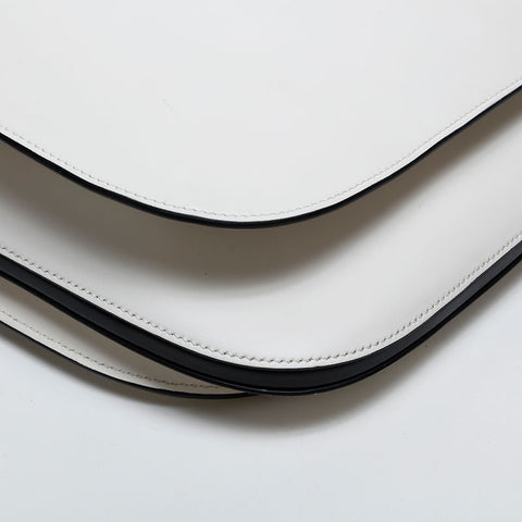 PRADA Leather Maggit Shoulder Bag white WS20294