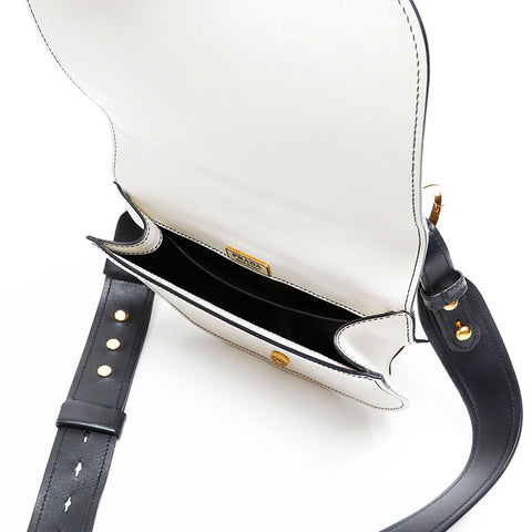 PRADA Leather Peony Shoulder Bag white WS20295