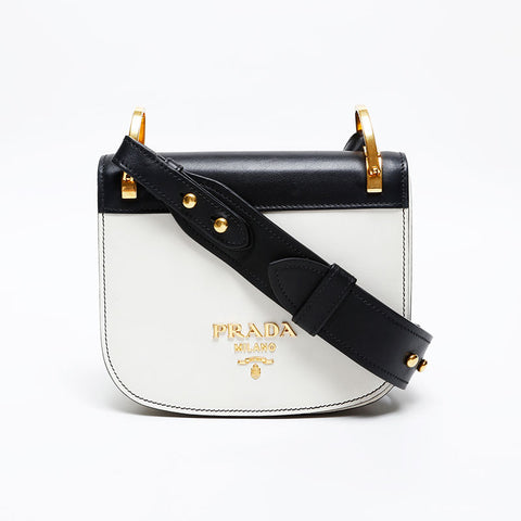 PRADA Leather Peony Shoulder Bag white WS20295