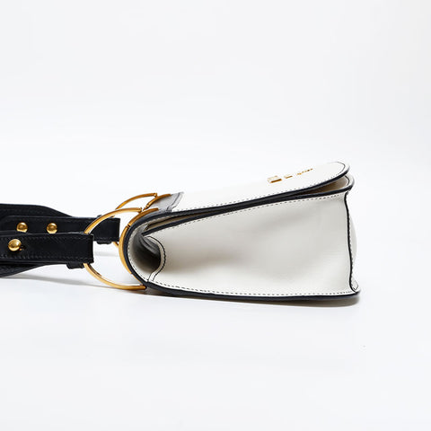 PRADA Leather Peony Shoulder Bag white WS20295