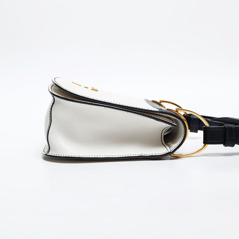 PRADA Leather Peony Shoulder Bag white WS20295
