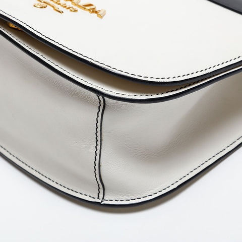 PRADA Leather Peony Shoulder Bag white WS20295