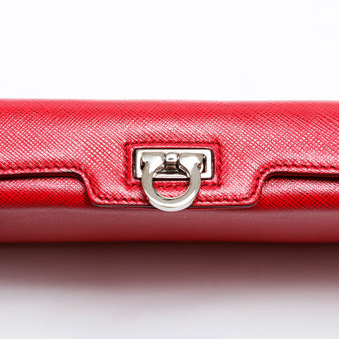 Salvatore Ferragamo Leather Gancini one belt Shoulder Bag Red WS20296