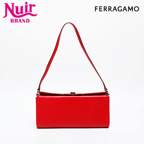 Salvatore Ferragamo Leather Gancini one belt Shoulder Bag Red WS20296