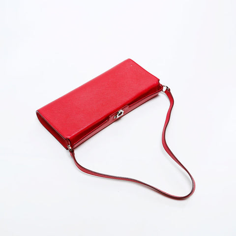 Salvatore Ferragamo Leather Gancini one belt Shoulder Bag Red WS20296