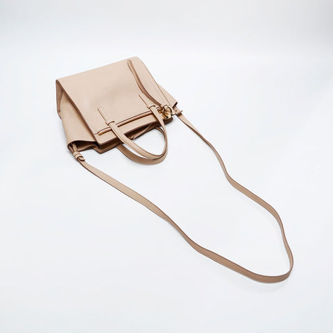Salvatore Ferragamo Leather 2way Amy Shoulder Bag beige WS20297