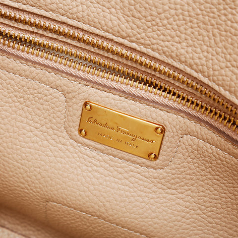 Salvatore Ferragamo Leather 2way Amy Shoulder Bag beige WS20297