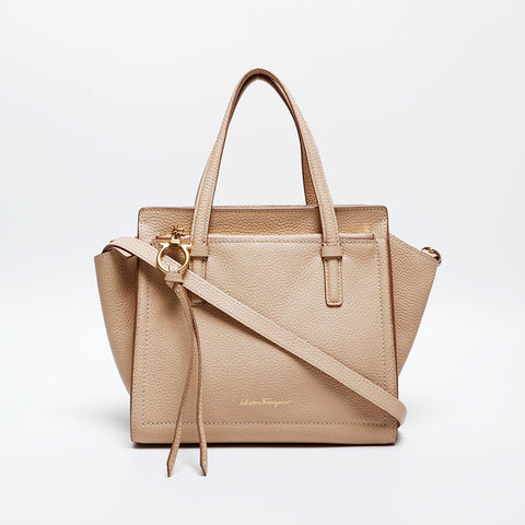 Salvatore Ferragamo Leather 2way Amy Shoulder Bag beige WS20297