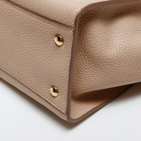 Salvatore Ferragamo Leather 2way Amy Shoulder Bag beige WS20297