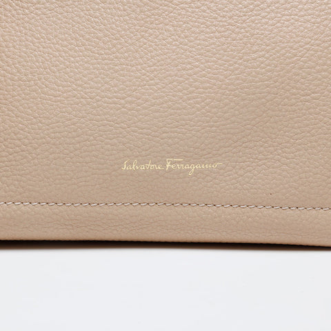 Salvatore Ferragamo Leather 2way Amy Shoulder Bag beige WS20297