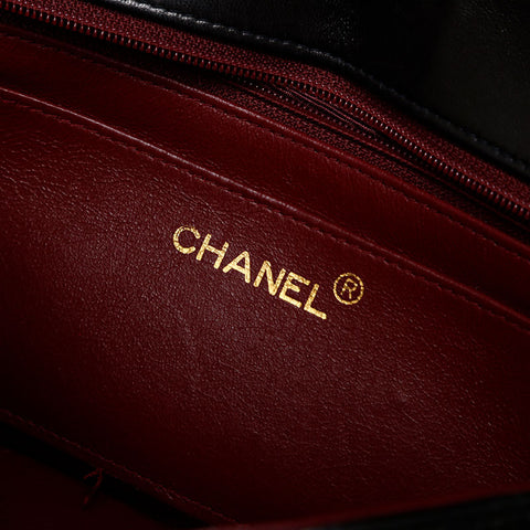 CHANEL No. 2 1991-1994 Diana Lambskin Mini 7.9" Matelasse Shoulder Bag black WS20301
