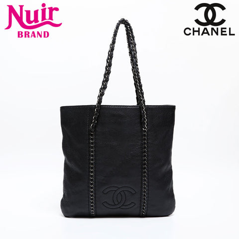 CHANEL Luxury Chain 10 series 2005-2006 Tote Bag black WS20302