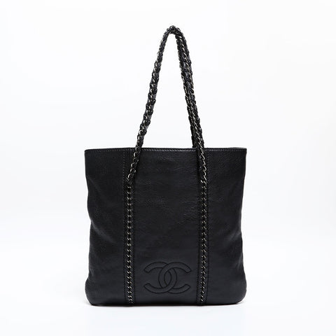 CHANEL Luxury Chain 10 series 2005-2006 Tote Bag black WS20302