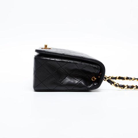 CHANEL No. 1 Full flap lambskin matelassé Chain 1989-1991 Shoulder Bag black WS20304