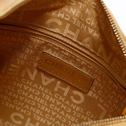 CHANEL Chocolate Bar COCO Mark No. 8 Square 2003-2004 Shoulder Bag beige WS20305