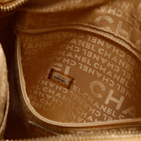 CHANEL Chocolate Bar COCO Mark No. 8 Square 2003-2004 Shoulder Bag beige WS20305