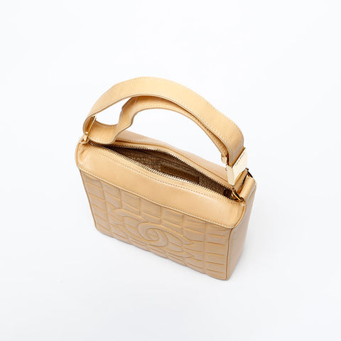極美品 シャネル CHANEL チョコバー ココマーク 8番台 スクエア 2003-2004 ショルダーバッグ  ベージュ WS20305