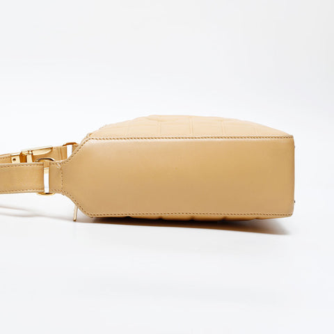 CHANEL Chocolate Bar COCO Mark No. 8 Square 2003-2004 Shoulder Bag beige WS20305