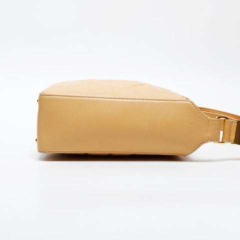 CHANEL Chocolate Bar COCO Mark No. 8 Square 2003-2004 Shoulder Bag beige WS20305