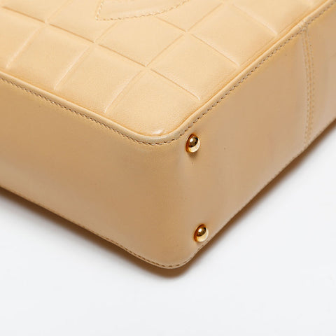 CHANEL Chocolate Bar COCO Mark No. 8 Square 2003-2004 Shoulder Bag beige WS20305
