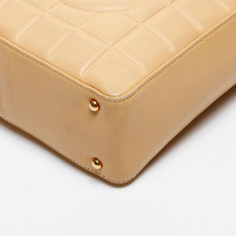 CHANEL Chocolate Bar COCO Mark No. 8 Square 2003-2004 Shoulder Bag beige WS20305
