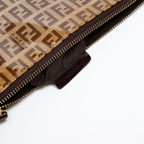 FENDI Zucchino PVC Shoulder Bag Brown WS20306