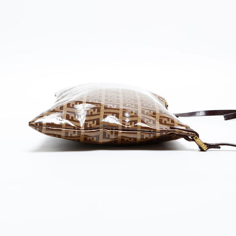 FENDI Zucchino PVC Shoulder Bag Brown WS20306