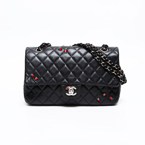 CHANEL Ladybug Matelasse Chain 9.8" 14th series 2010-2011 Shoulder Bag black WS20307