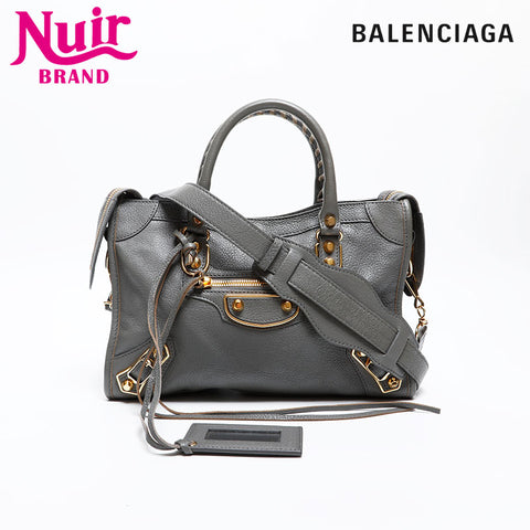 BALENCIAGA Classic City Metallic Edge 2way Shoulder Bag gray WS20312