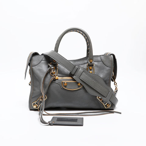 BALENCIAGA Classic City Metallic Edge 2way Shoulder Bag gray WS20312