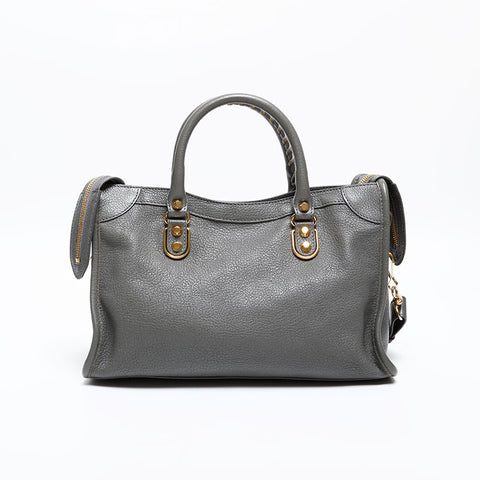 BALENCIAGA Classic City Metallic Edge 2way Shoulder Bag gray WS20312